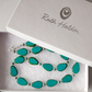 Teal pear shaped glass necklace