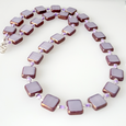 Lavender square glass necklace
