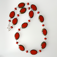 Bright red oval necklace