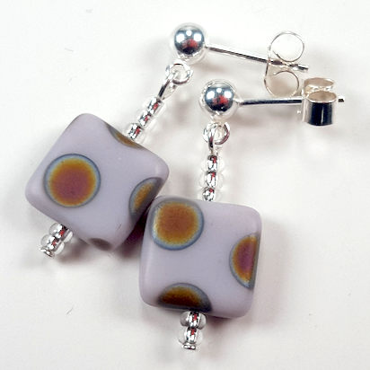 Lavender spot post earrings
