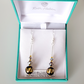 Black zig zag gold foil 10mm Murano hook earrings