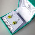 Lime green Murano post earrings. 8mm