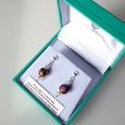 Pink/black/golden Murano post earrings