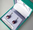 Purple Murano cube post earrings