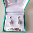 White Murano post earrings