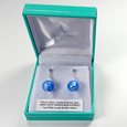 Mid blue Murano post earrings