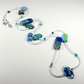 Aqua lamp-work beads & crystal, long necklace