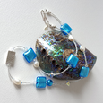 Aqua, Murano glass and pearl mix necklace