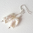 Chunky freshwater pearl hook earrings