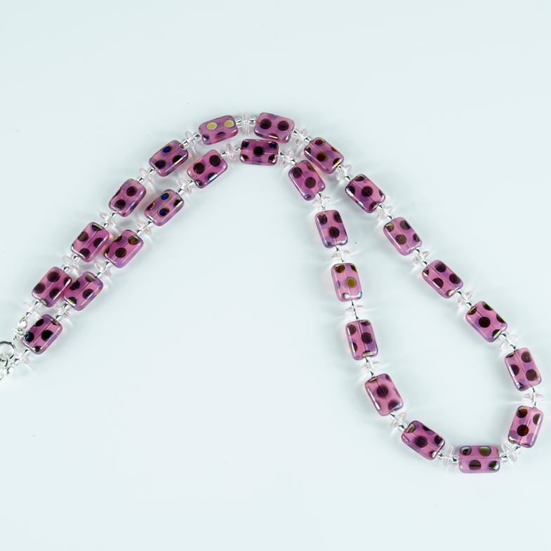 Pink multi spot lozenge necklace (Limited)