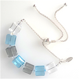 Blue/grey/clear crystal slider bracelet