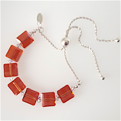 Orange crystal slider bracelet