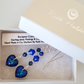 Bermuda blue crystal heart hook earrings