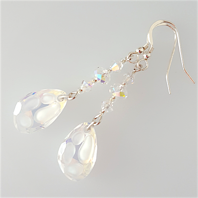 Crystal AB lattice hook earrings
