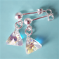 Crystal AB 8mm pyramid post earrings