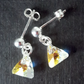 Crystal AB 8mm pyramid post earrings