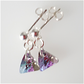 Vitrail light crystal 8mm pyramid post earrings