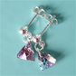 Vitrail light crystal 8mm pyramid post earrings