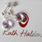 Crystal AB 10mm domed disc post earrings