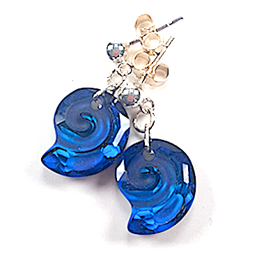 Bermuda blue sea snail post earrings