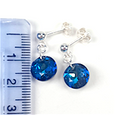 Bermuda blue crystal disc post earrings