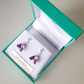 Vitrail light crystal 12mm pyramid post earrings