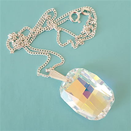Crystal AB oval pendant