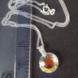 Crystal AB domed disc pendant