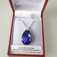 Heliotrope crystal 22mm pear shaped pendant