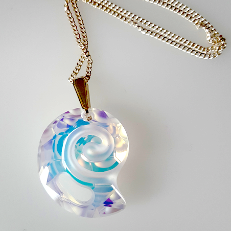 Crystal AB sea snail crystal pendant