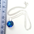 Bermuda blue crystal disc pendant