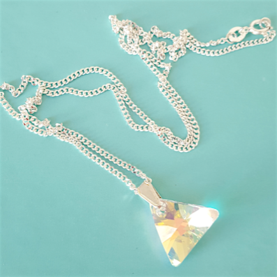 Crystal AB pyramid pendant