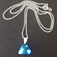 Bermuda blue pyramid crystal pendant