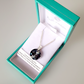 Black diamond crystal domed disc pendant